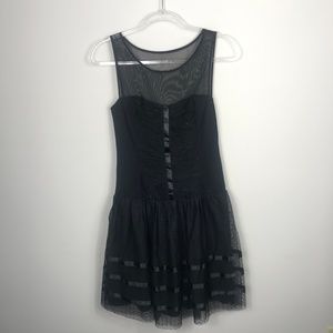 Betsey Johnson Black Sleeveless Chiffon Dress